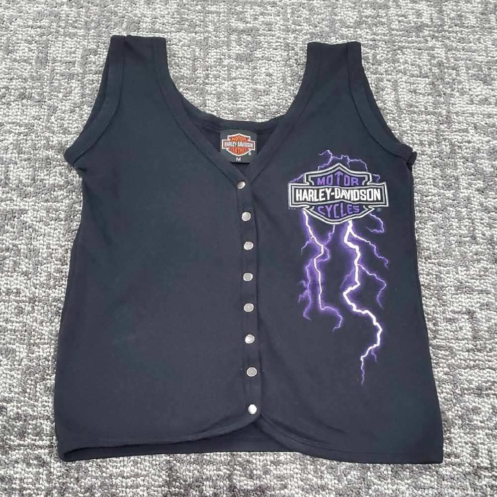 Harley-Davidson Black and Purple Tank Top